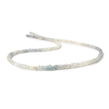 3.5-5.5mm Blue and White Sapphire Faceted Rondelles 18 inch 175 beads