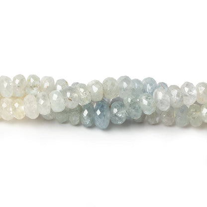 3.5-5.5mm Blue and White Sapphire Faceted Rondelles 18 inch 175 beads