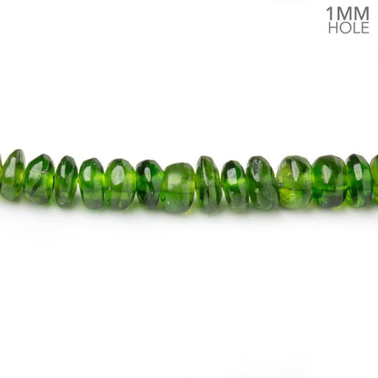 3.5-5.5mm Chrome Diopside Plain Rondelles 9 inch 100 Beads 1mm Drill Hole
