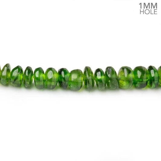 3.5-5.5mm Chrome Diopside Plain Rondelles 9 inch 100 Beads 1mm Drill Hole