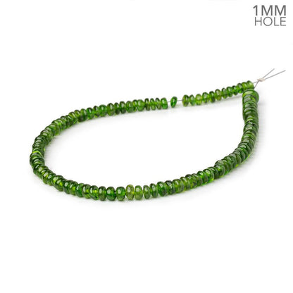3.5-5.5mm Chrome Diopside Plain Rondelles 9 inch 100 Beads 1mm Drill Hole