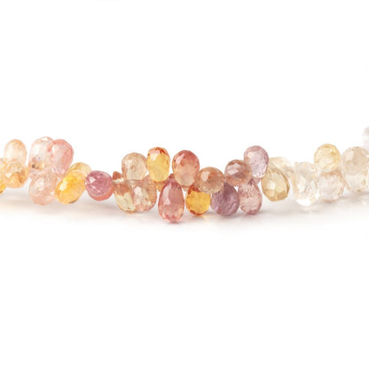 3.5-5.5mm Fancy Sapphire Micro Faceted Tear Drop Beads 16 inch 290 pieces AAA