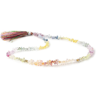 3.5-5.5mm Fancy Sapphire Micro Faceted Tear Drop Beads 16 inch 290 pieces AAA