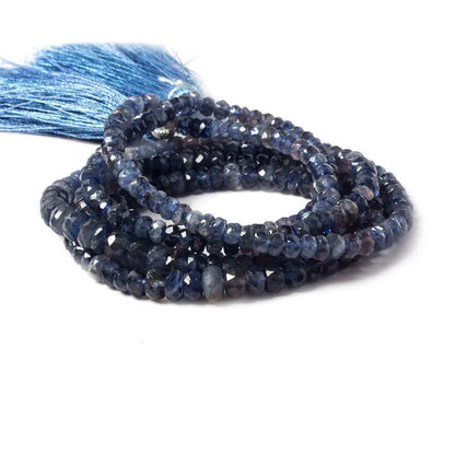 3.5-5.5mm Iolite faceted rondelle beads 13 inches 155 pieces