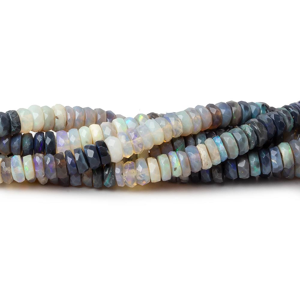 3.5-5.5mm Multi Color Australian Opal faceted rondelle beads 18 inch 180 pieces AA