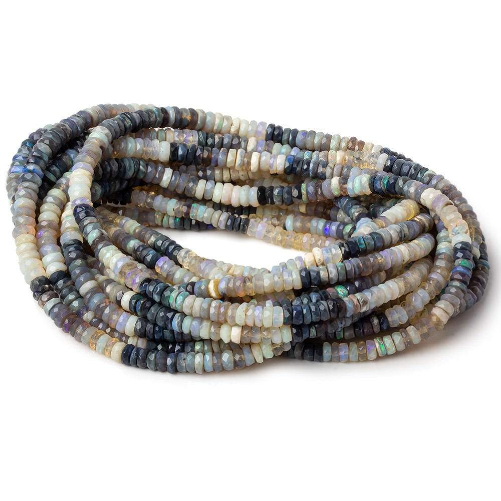 3.5-5.5mm Multi Color Australian Opal faceted rondelle beads 18 inch 180 pieces AA