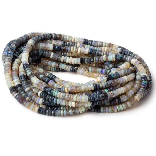 3.5-5.5mm Multi Color Australian Opal faceted rondelle beads 18 inch 180 pieces AA