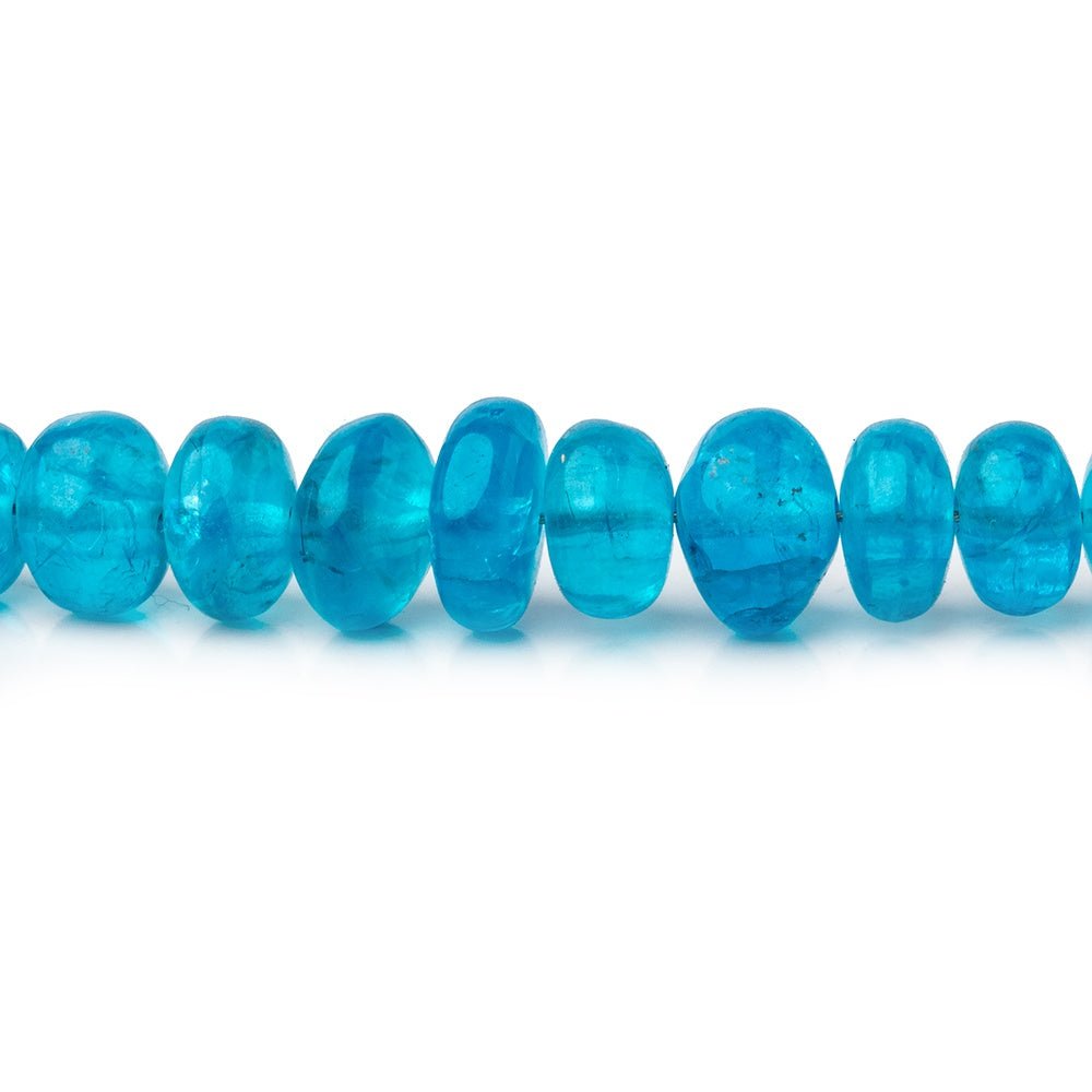3.5-5.5mm Neon Blue Apatite Plain Rondelle Beads 17.5 inch 145 pieces AA