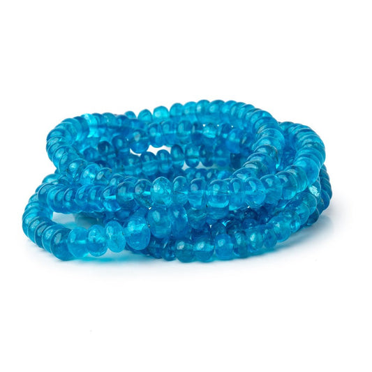 3.5-5.5mm Neon Blue Apatite Plain Rondelle Beads 17.5 inch 145 pieces AA