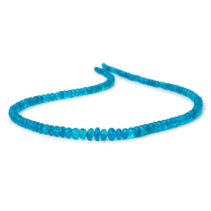 3.5-5.5mm Neon Blue Apatite Plain Rondelle Beads 17.5 inch 145 pieces AA