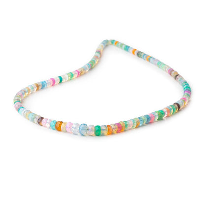 3.5-5.5mm Neon Multi Color Ethiopian Opal Faceted Rondelles 16 inch 172 Beads AA