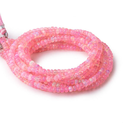 3.5-5.5mm Neon Pink Ethiopian Opal Faceted Rondelle Beads 16 inch 148 pieces