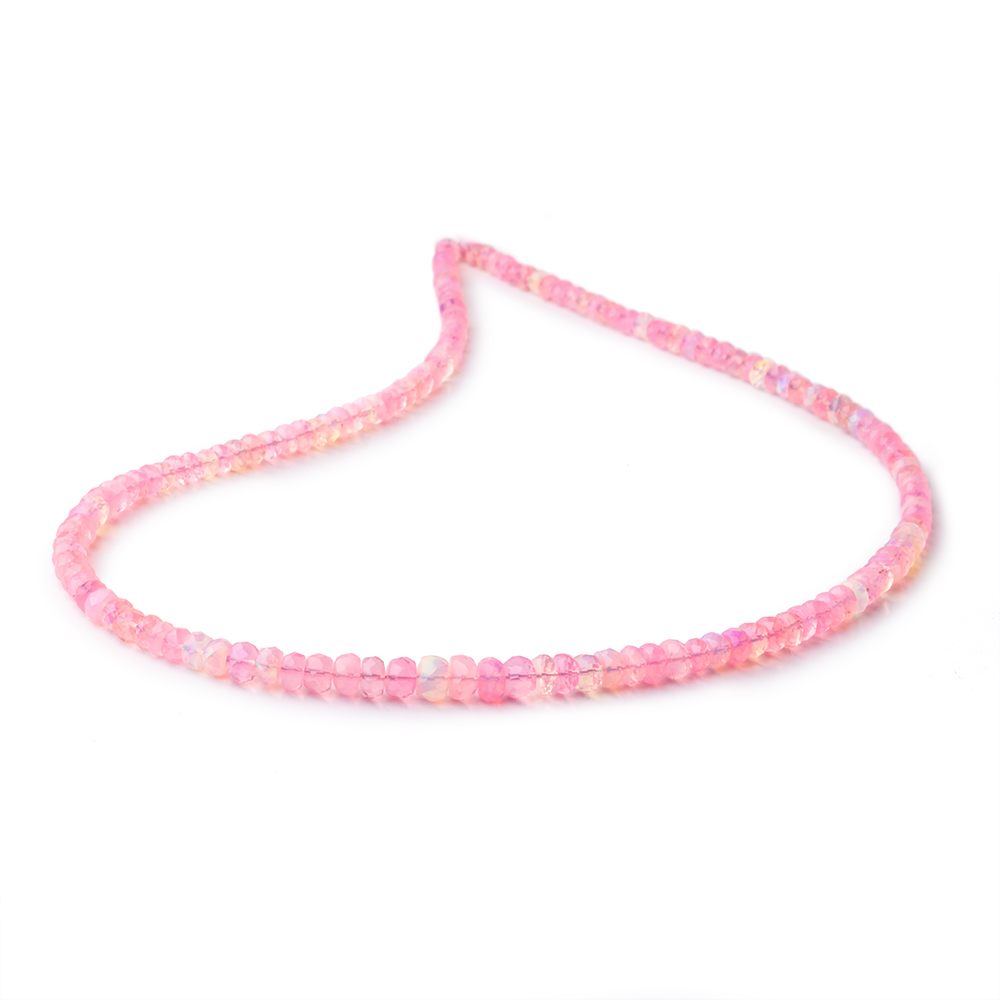 3.5-5.5mm Neon Pink Ethiopian Opal Faceted Rondelle Beads 16 inch 148 pieces