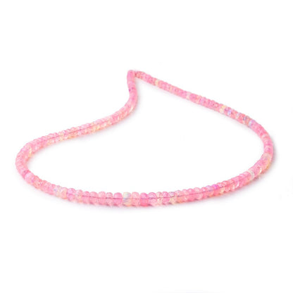 3.5-5.5mm Neon Pink Ethiopian Opal Faceted Rondelle Beads 16 inch 148 pieces