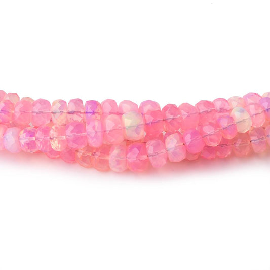 3.5-5.5mm Neon Pink Ethiopian Opal Faceted Rondelle Beads 16 inch 148 pieces