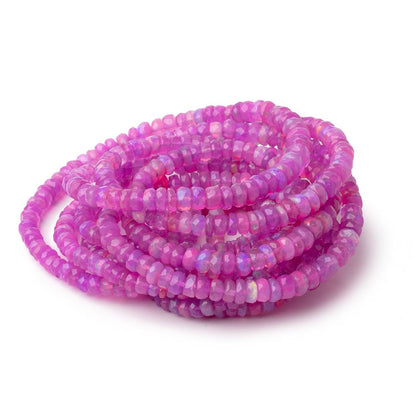 3.5-5.5mm Orchid Purple Ethiopian Opal Faceted Rondelles 16 inch 175 Beads AA
