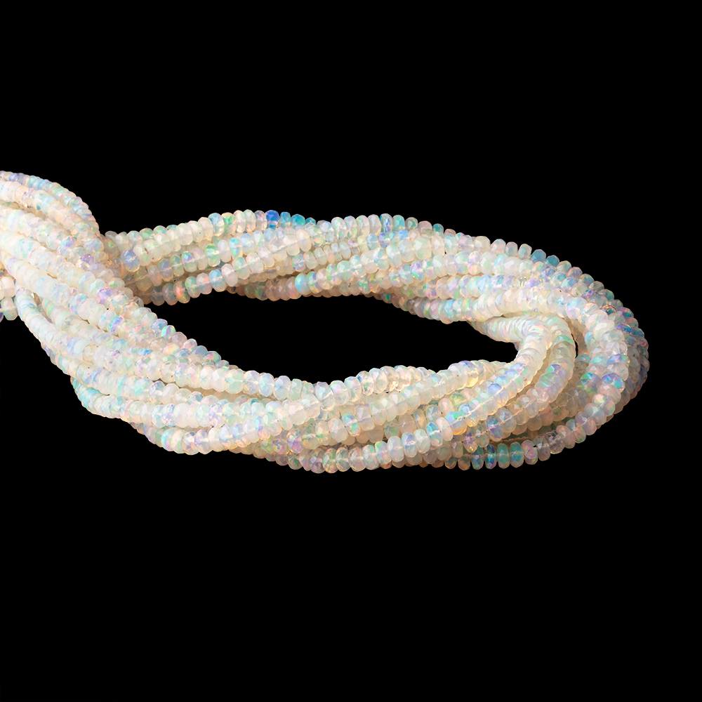 3.5-5mm Ethiopian Opal Faceted Rondelles 16.5 inch 166 Beads AAA