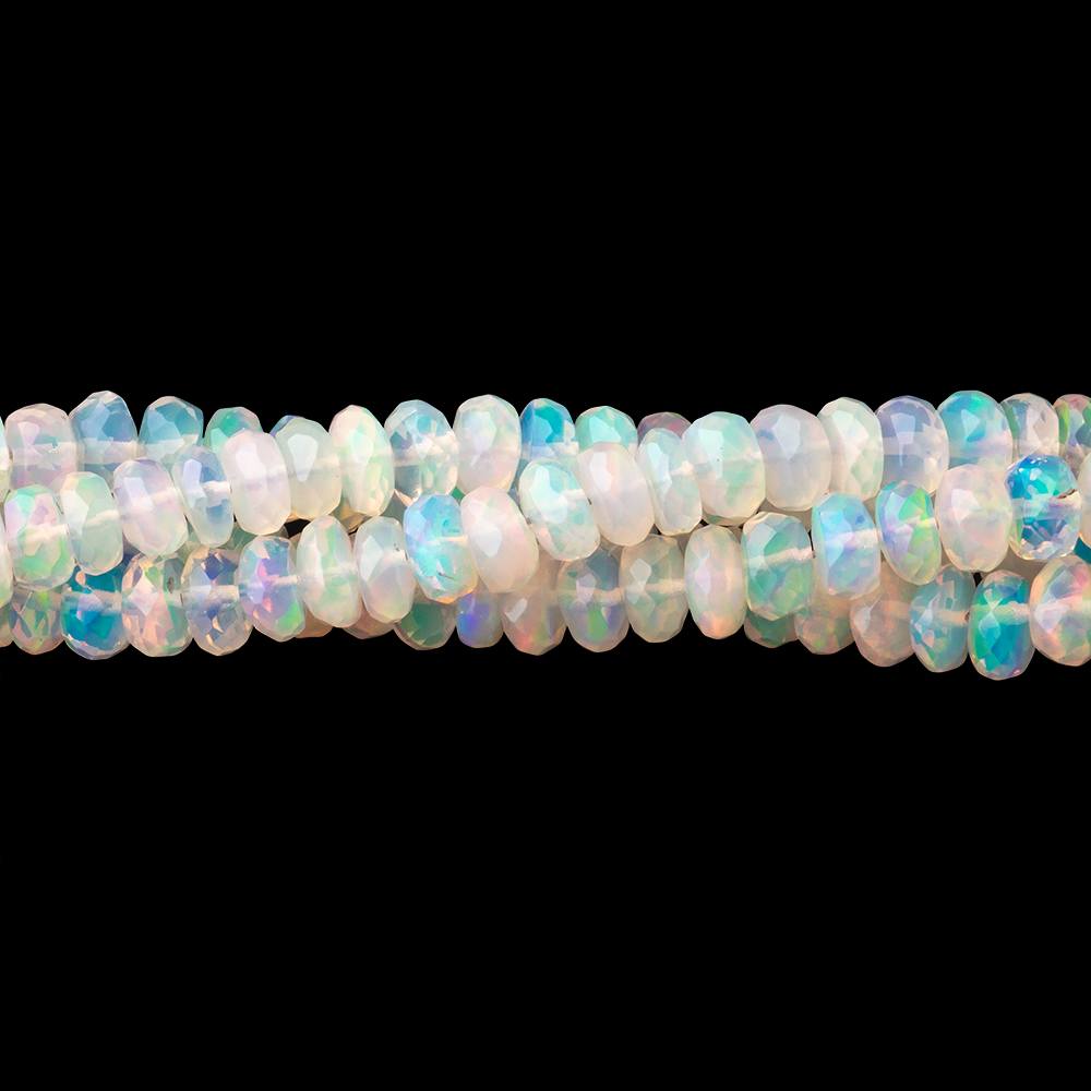 3.5-5mm Ethiopian Opal Faceted Rondelles 16.5 inch 166 Beads AAA