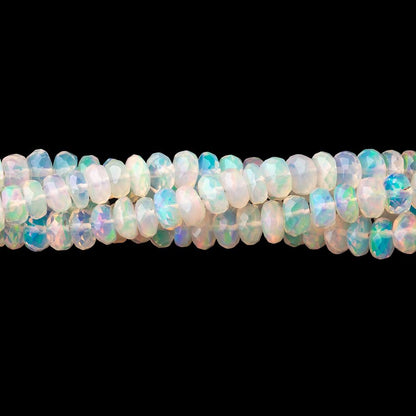 3.5-5mm Ethiopian Opal Faceted Rondelles 16.5 inch 166 Beads AAA