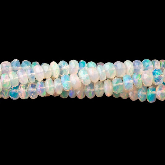 3.5-5mm Ethiopian Opal Faceted Rondelles 16.5 inch 166 Beads AAA