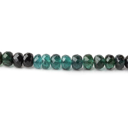 3.5-5mm Indicolite Blue & Chrome Green Tourmaline faceted rondelles 18 inch 158 pieces AA