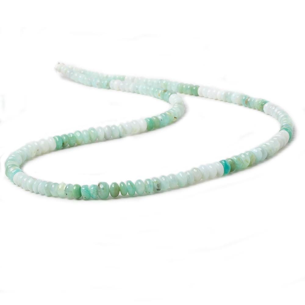 3.5-5mm Mint Blue Peruvian Opal plain rondelle beads 18 inch 167 pieces AA