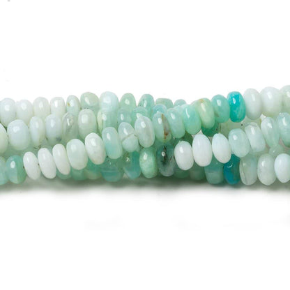 3.5-5mm Mint Blue Peruvian Opal plain rondelle beads 18 inch 167 pieces AA