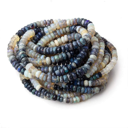 3.5-5mm Multi Color Australian Opal faceted rondelle Beads 18 inch 185 pieces