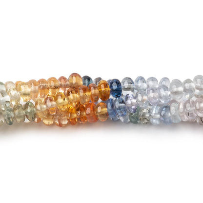 3.5-5mm Multi Color Sapphire Plain Rondelle Beads 18 inch 200 pieces AAA