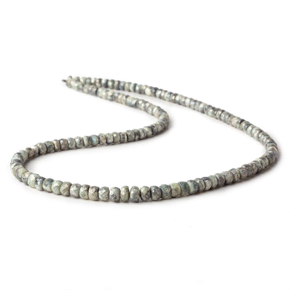 3.5-5mm Mystic Green Cat's Eye Quartz Faceted Rondelles 16 inch 134 beads