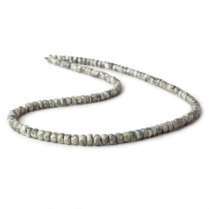 3.5-5mm Mystic Green Cat's Eye Quartz Faceted Rondelles 16 inch 134 beads