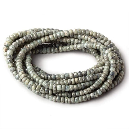 3.5-5mm Mystic Green Cat's Eye Quartz Faceted Rondelles 16 inch 134 beads