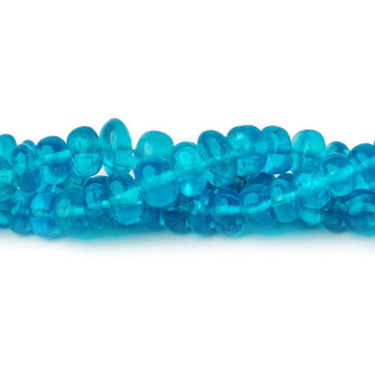 3.5-5mm Neon Blue Apatite Plain Rondelle Beads 18 inch 166 pieces AA