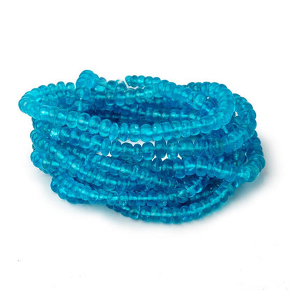 3.5-5mm Neon Blue Apatite Plain Rondelle Beads 18 inch 166 pieces AA