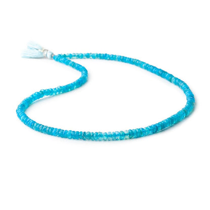 3.5-5mm Neon Blue Ethiopian Opal Faceted Rondelle Beads 16 inch 184 pieces