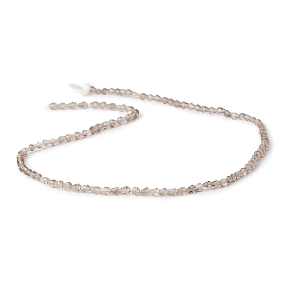 3.5-5mm Smoky Quartz Straight Drill Tear Drop 14.5 inch 63 Beads