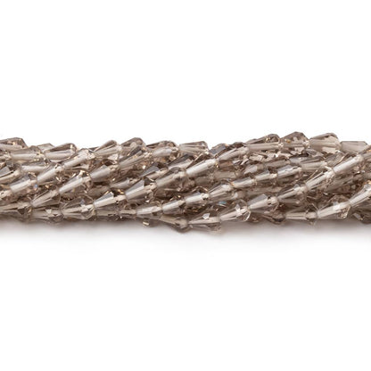 3.5-5mm Smoky Quartz Straight Drill Tear Drop 14.5 inch 63 Beads