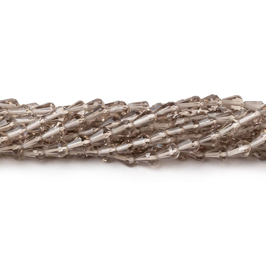 3.5-5mm Smoky Quartz Straight Drill Tear Drop 14.5 inch 63 Beads