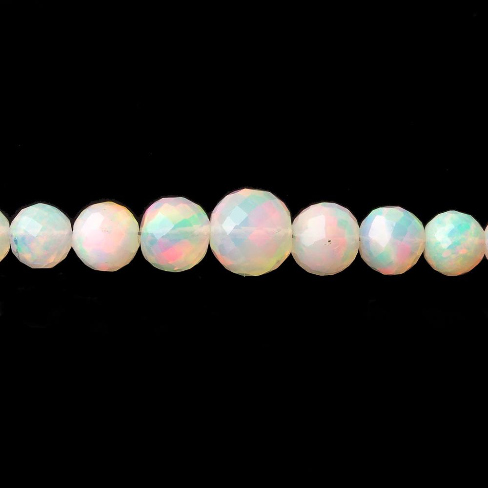 3.5-6.5mm Ethiopian Cream White Opal faceted round beads 16 inch 100 pieces