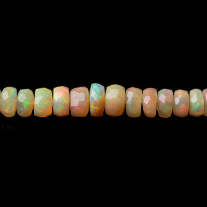 3.5-6.5mm Ethiopian Opal Faceted Rondelles 18 inch 190 beads AAA