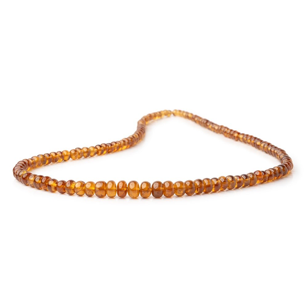 3.5-6.5mm Hessonite Garnet Plain Rondelle Beads 15.5 inches 117 pieces