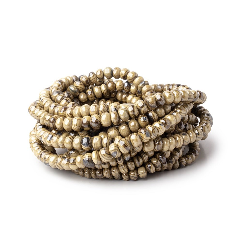 3.5-6.5mm Schalenblende Plain Rondelle Beads 18 inch 139 pieces