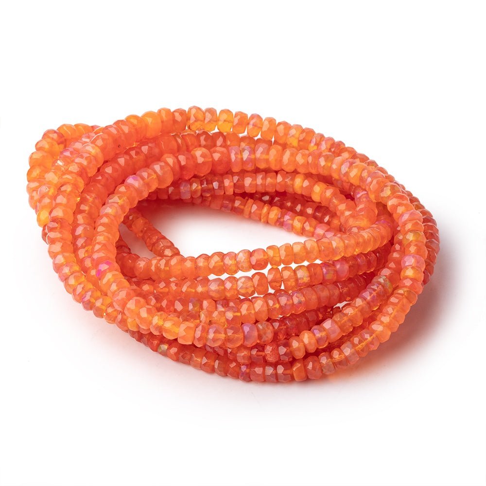3.5-6.5mm Tangerine Ethiopian Opal Faceted Rondelle Beads 15.5 inch 145 pieces AA