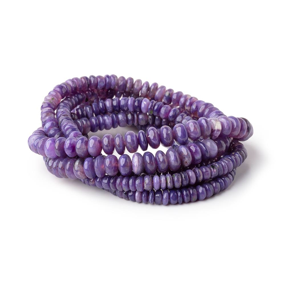 3.5-6mm Charoite Plain Rondelle Beads 17.75 inch 190 pieces AAA