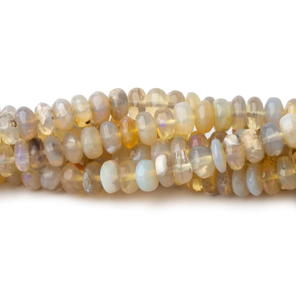 3.5-6mm Cream Australian Opal plain rondelles 18 inch 165 beads