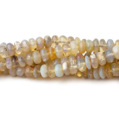 3.5-6mm Cream Australian Opal plain rondelles 18 inch 165 beads