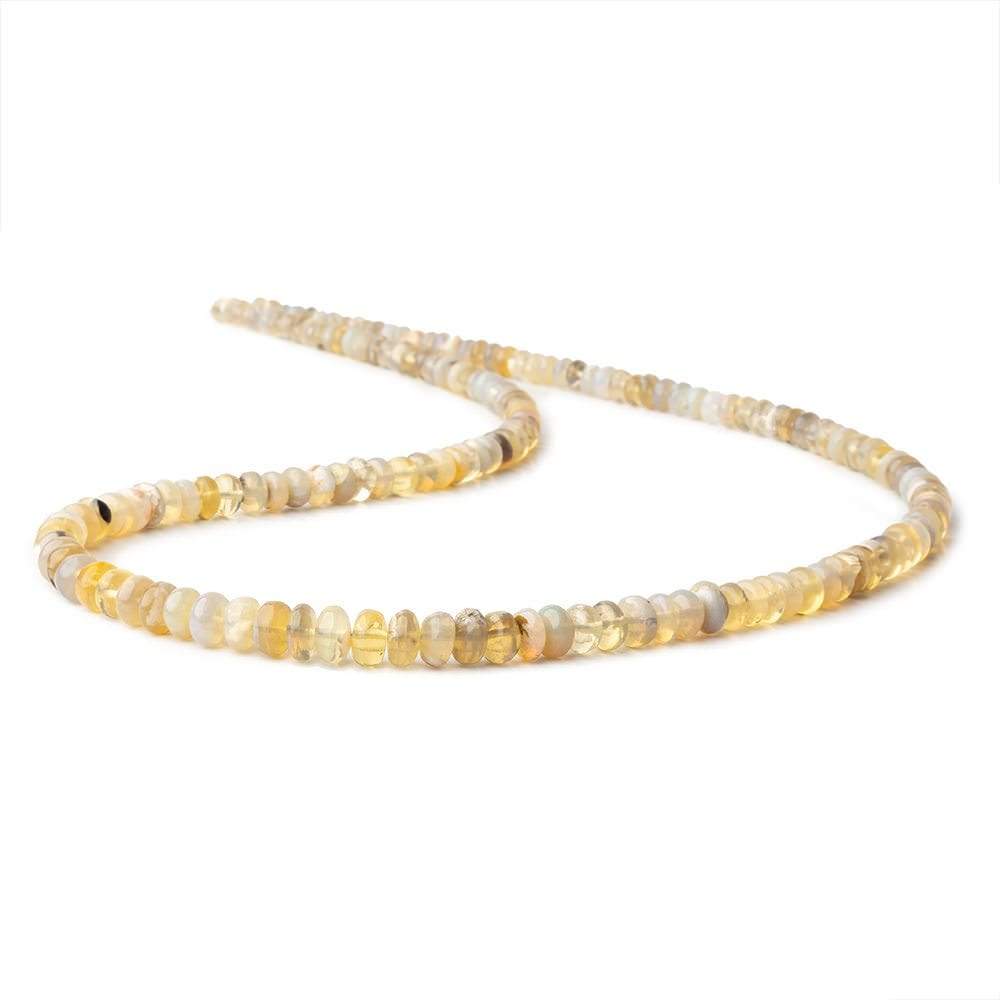 3.5-6mm Cream Australian Opal plain rondelles 18 inch 165 beads
