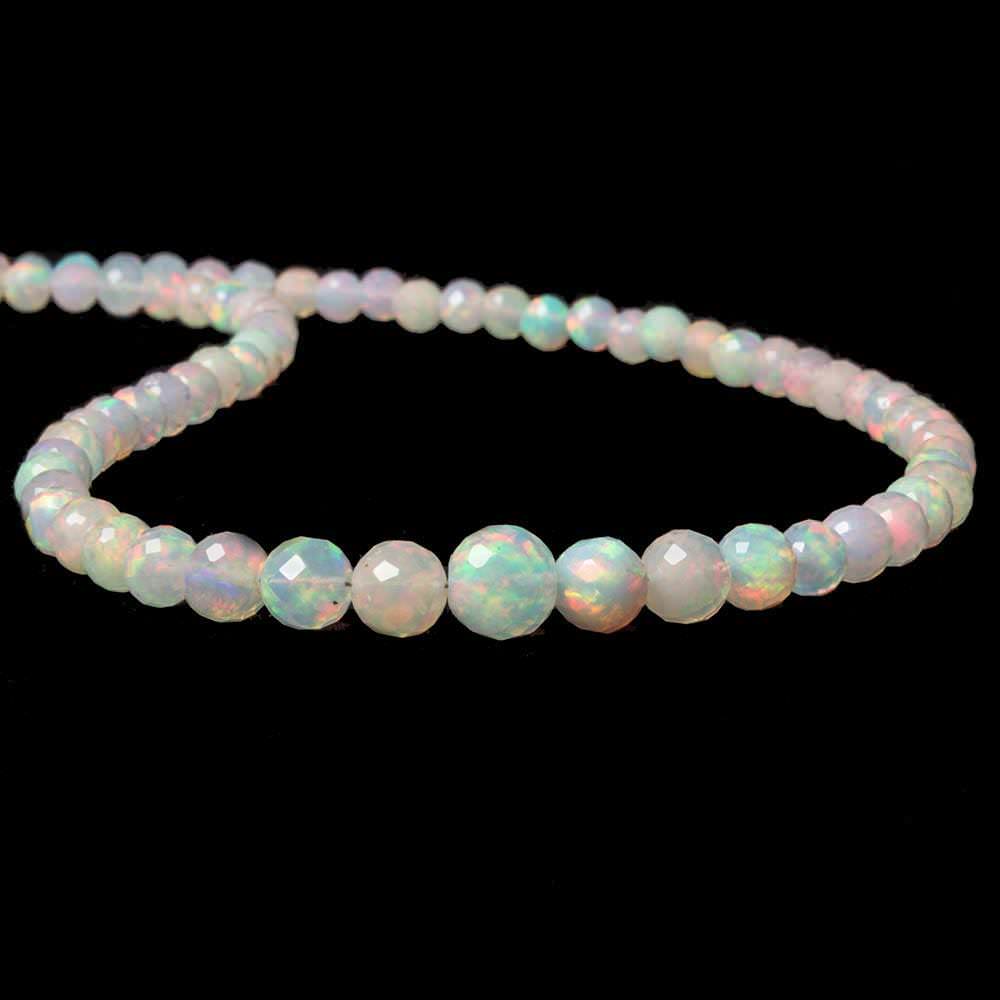 3.5-6mm Ethiopian Cream White Opal faceted round beads 16 inch 100 pcs