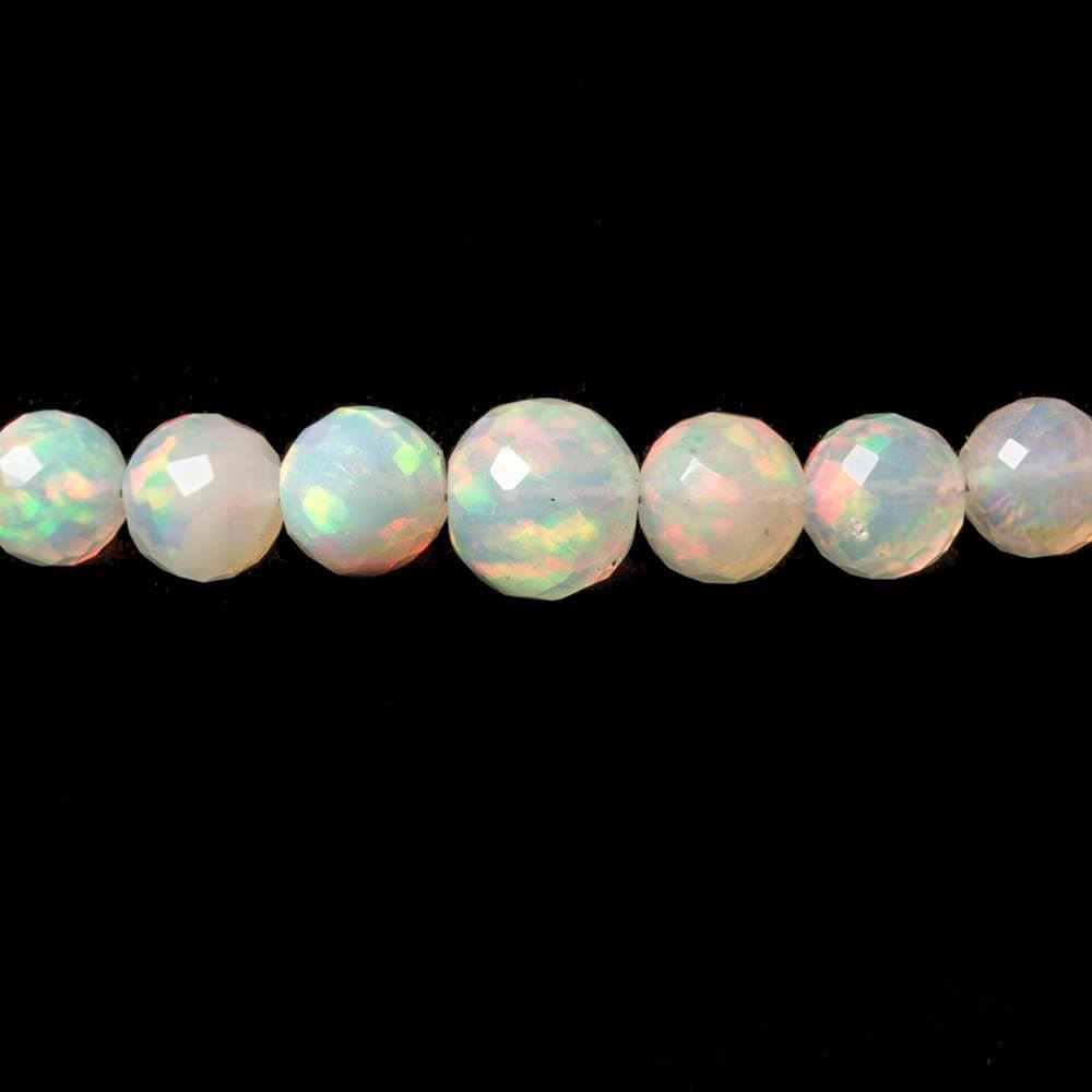 3.5-6mm Ethiopian Cream White Opal faceted round beads 16 inch 100 pcs