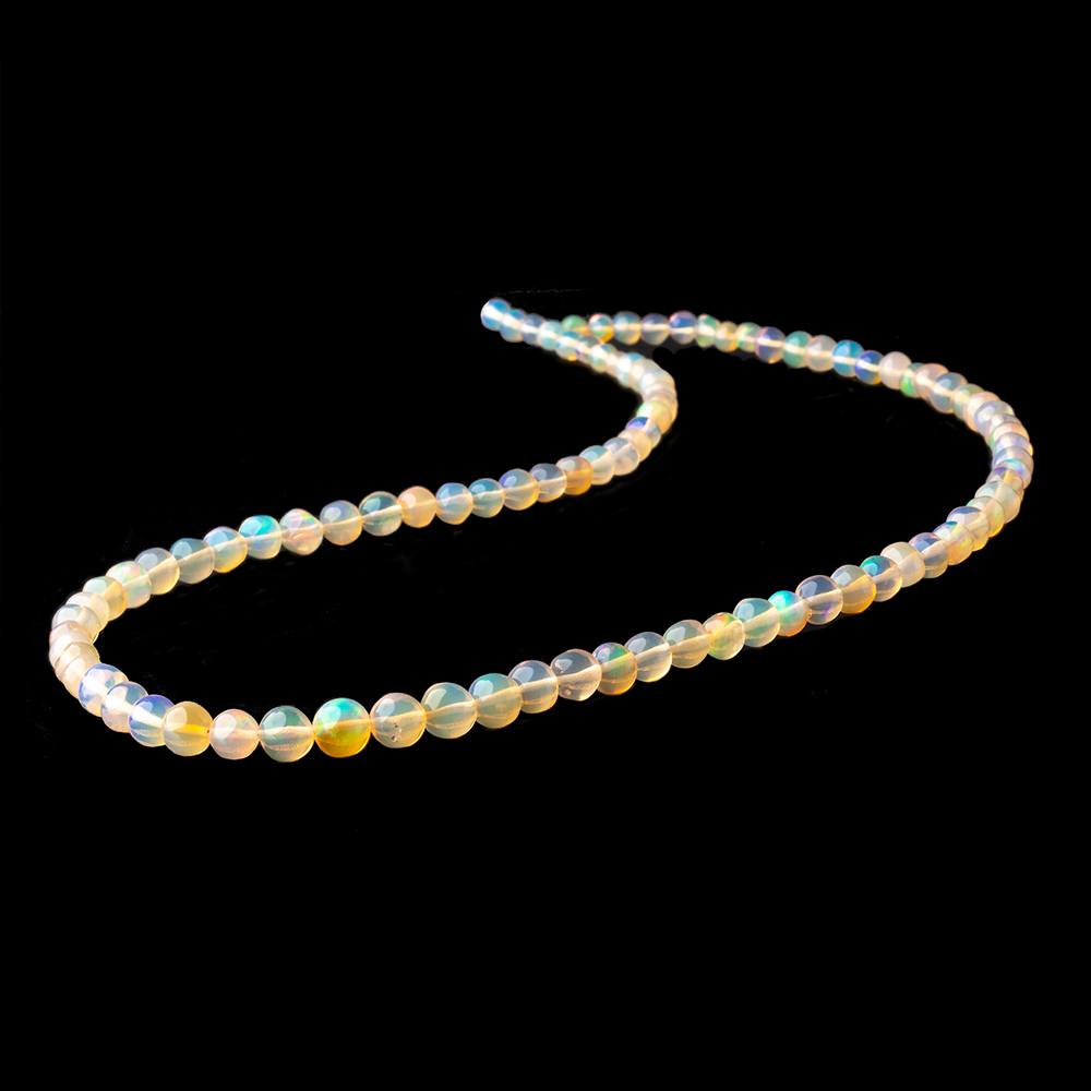 3.5-6mm Golden Ethiopian Opal Plain Round Beads 16 inch 92 pieces AA
